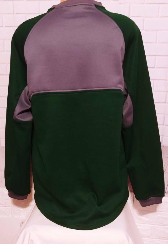 Adidas Mens Sweatshirt Pullover Long Sleeve Green Gray Crew Neck Logo Large gallery
