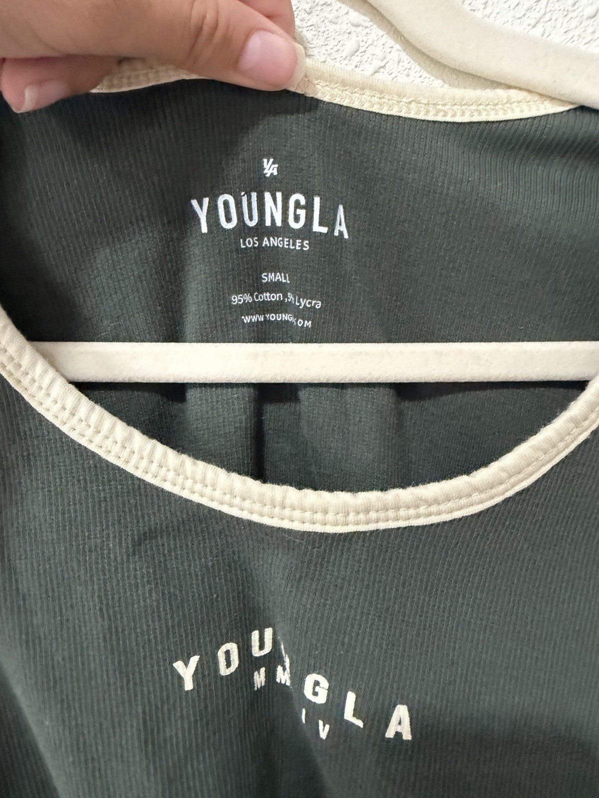 YoungLA Men’s Ribbed Tank Size Small Dark Green Gym Tank gallery