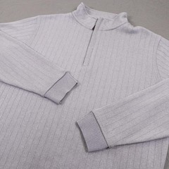 FootJoy 1/4 Zip Pullover Mens Medium Gray Long Sleeve Golf Rib Knit Performance