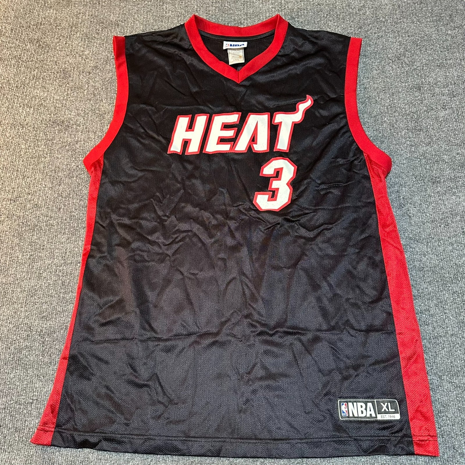 Miami Heat Dwayne Wade 3 NBA Jersey Mens XL Black Basketball Style 7794A gallery