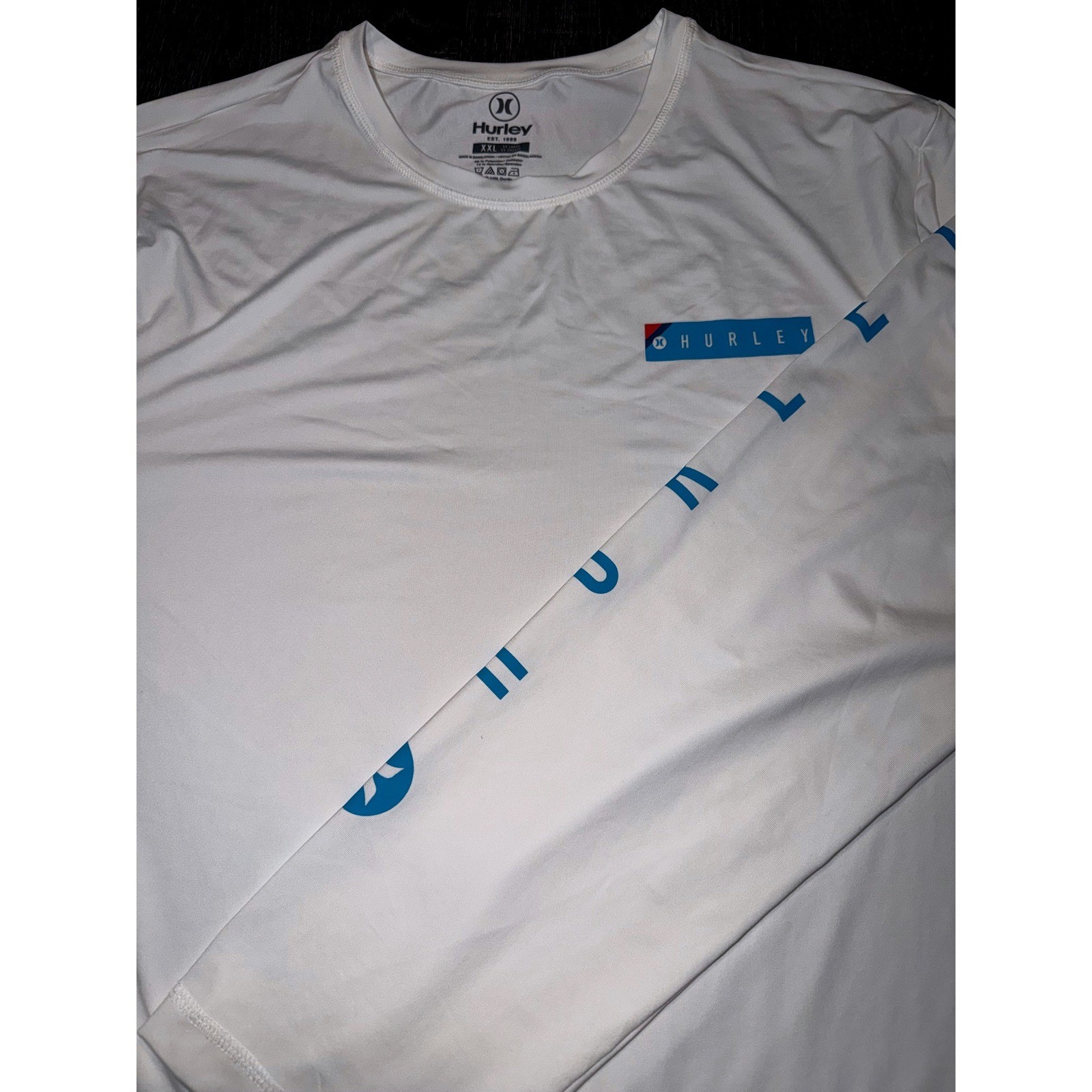 Hurley Men's XXL Performance Long Sleeve Tee White Surf Skate Athleisure gallery