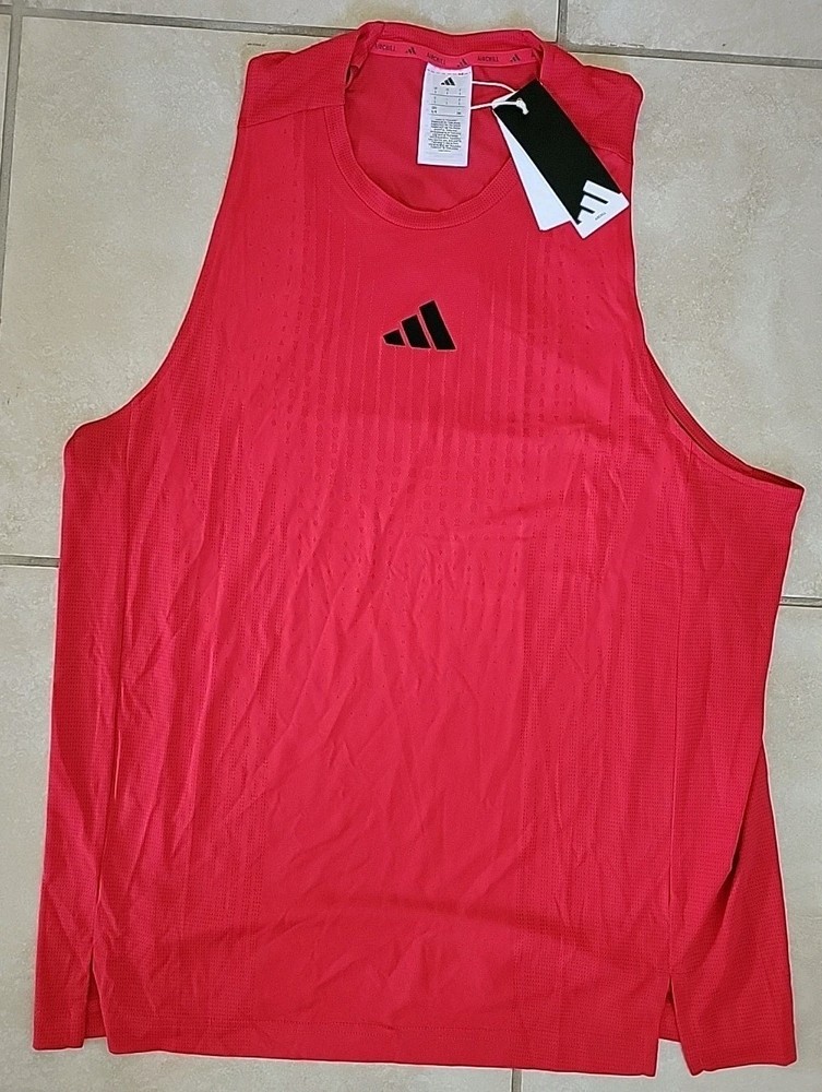 Adidas Air Chill Tank Singlet Men's S $65 NWT JI8200 Running Training Red
