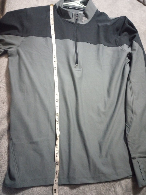 Under Armor 1/4 Zip Up Collard Pull Over Gray And Black Men's Large Heat Gear gallery