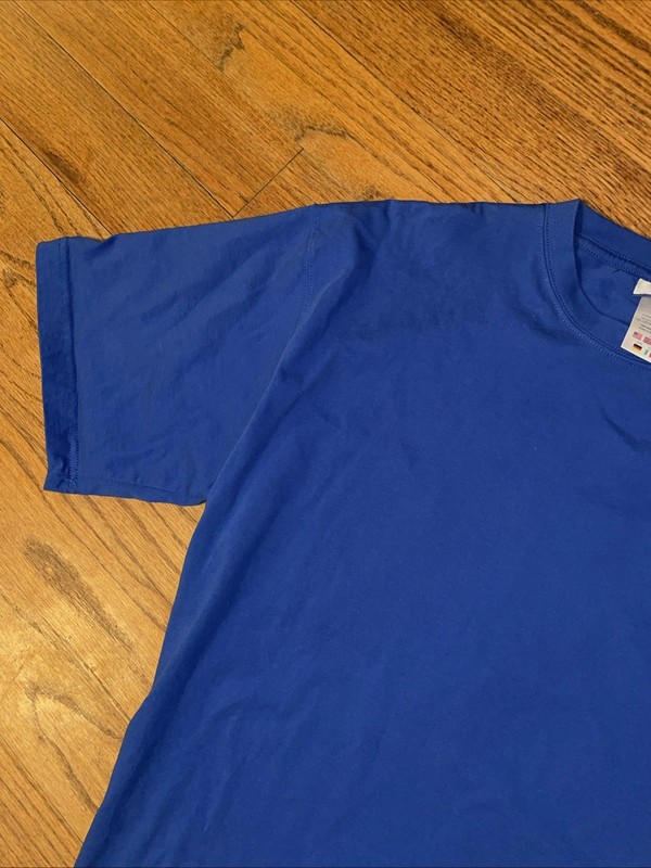 Reebok Mens Large T-Shirt Athletic Tee Royal Blue Performance Cotton Sport EUC gallery