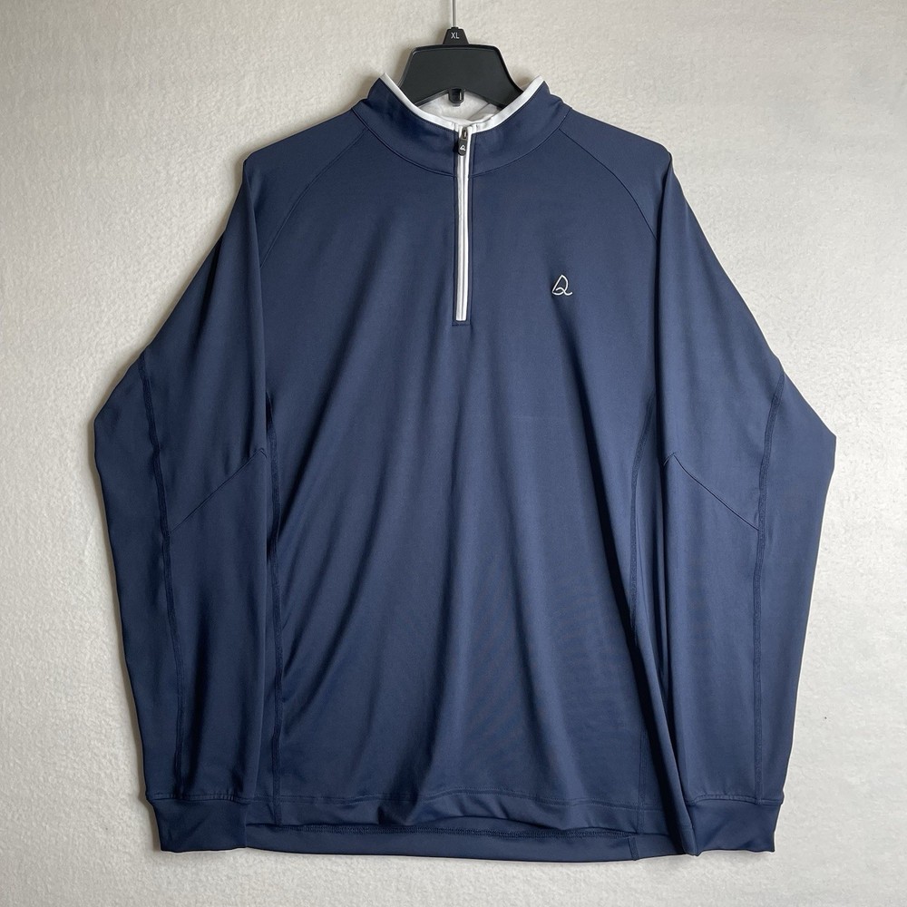 Deolax 1/4 Zip Pullover Mens Large Blue Performance Golf Tech Stretch Casual