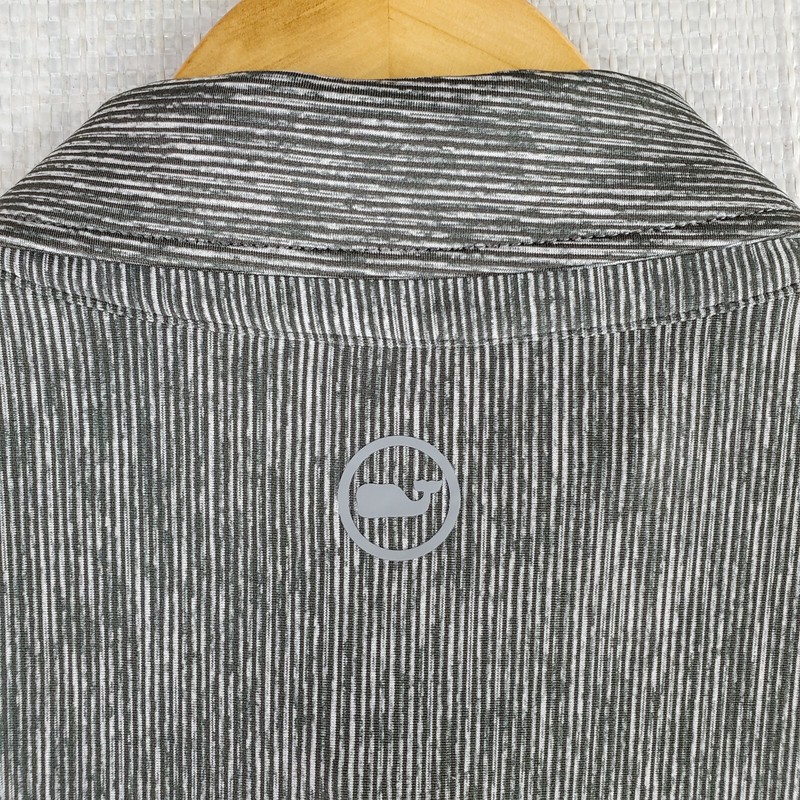 NWOT VINEYARD VINES Size Large Performance Gray Microstripe Polo Shirt Mens Golf gallery
