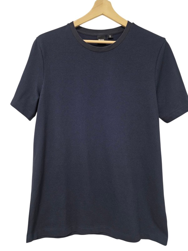 Boss Bubble Tiburt 263 jacquard structure T-shirt Navy Blue Size XL Casual gallery