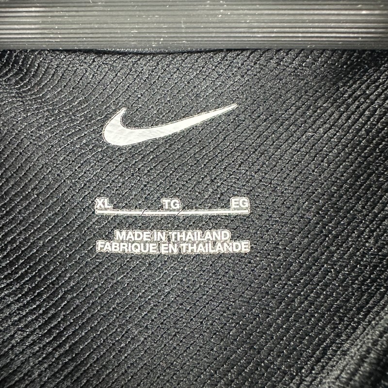 Nike Mens XL 1/4 Zip Pullover Black Gray Stretch Long Sleeve First American Logo gallery