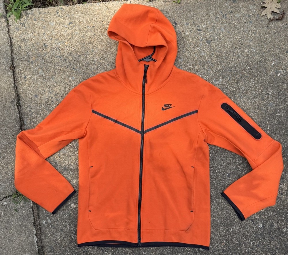 orange nike tech mens small