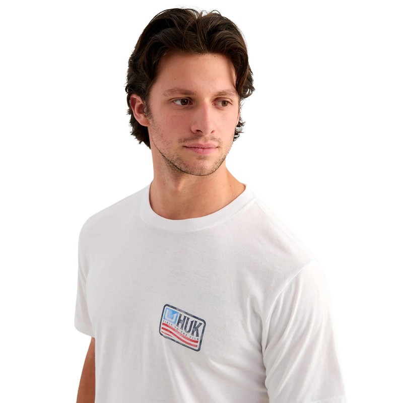 Huk Born Wave Short Sleeve Tee Men's Shirt, White, XX-Large gallery