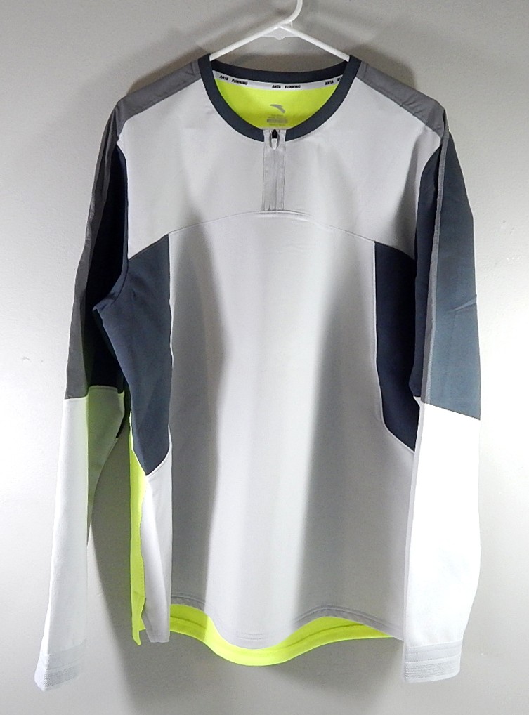 Anta Running Reflective Ahtletic Sweatshirt Chip Gray Neon Yellow 3XL New gallery