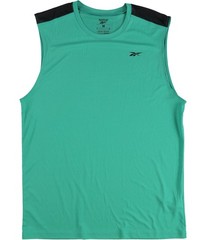 Reebok Mens Workout Ready Sleeveless Tech Basic T-Shirt, Green, Medium