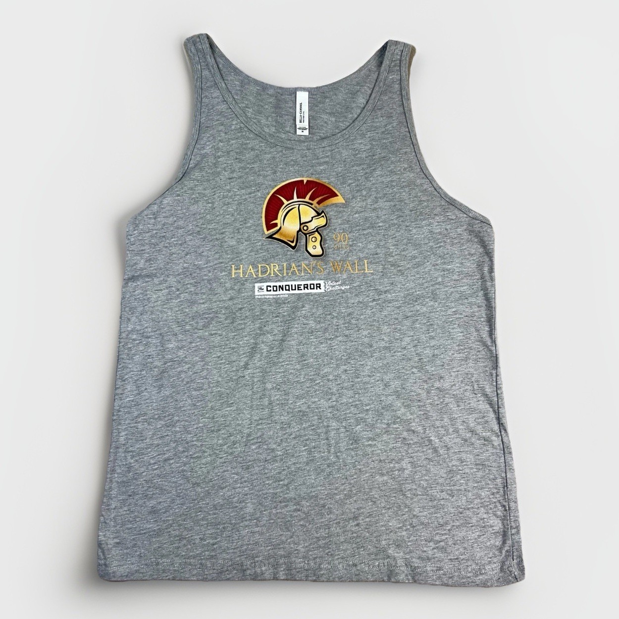Hadrians Wall Tank Top Mens M Gray Roman Helmet Conqueror Challenge Bella+Canvas gallery