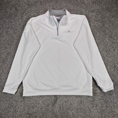 Peter Millar Perth Performance Quarter-Zip Pullover Mens Large White Golf