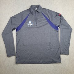 ESPN 1/4 Zip Pullover Mens XL Gray Heather Long Sleeve Mock Neck Athletic Fit