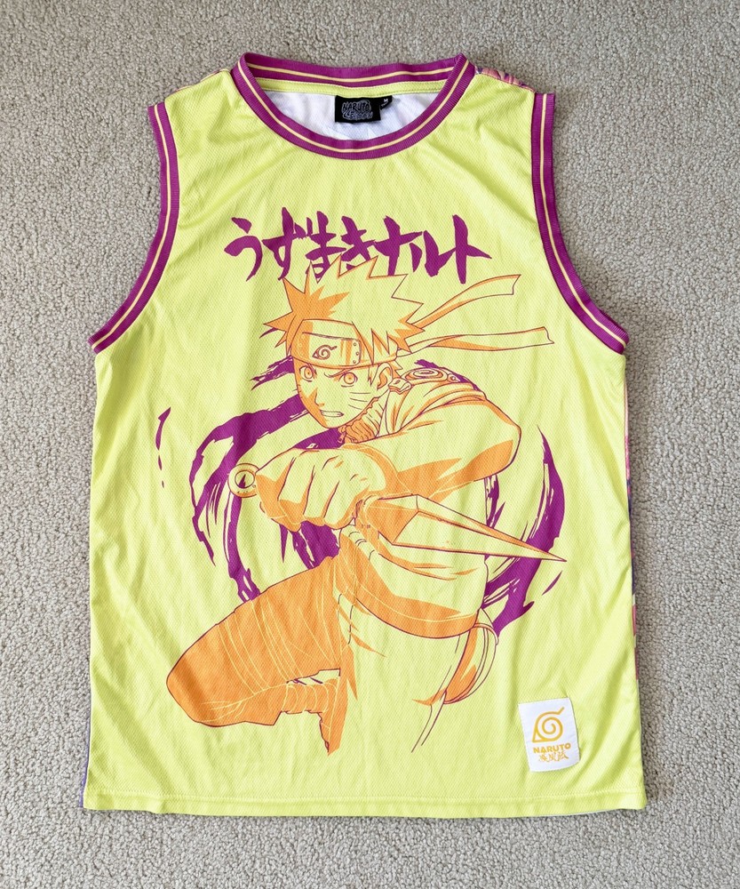 Anime Shirt Tank Top Basketball Jersey Naruto Shippuden Mens Medium Sleeveless