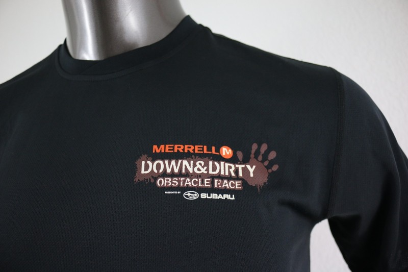Merrell Select Wick Down & Dirty Obstacle Race 2014 Men's Active Shirt Sz S gallery
