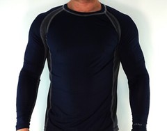 MEN’S NAVY BLUE LONG SLEEVE 4-WAY STRETCH SHIRT Size M