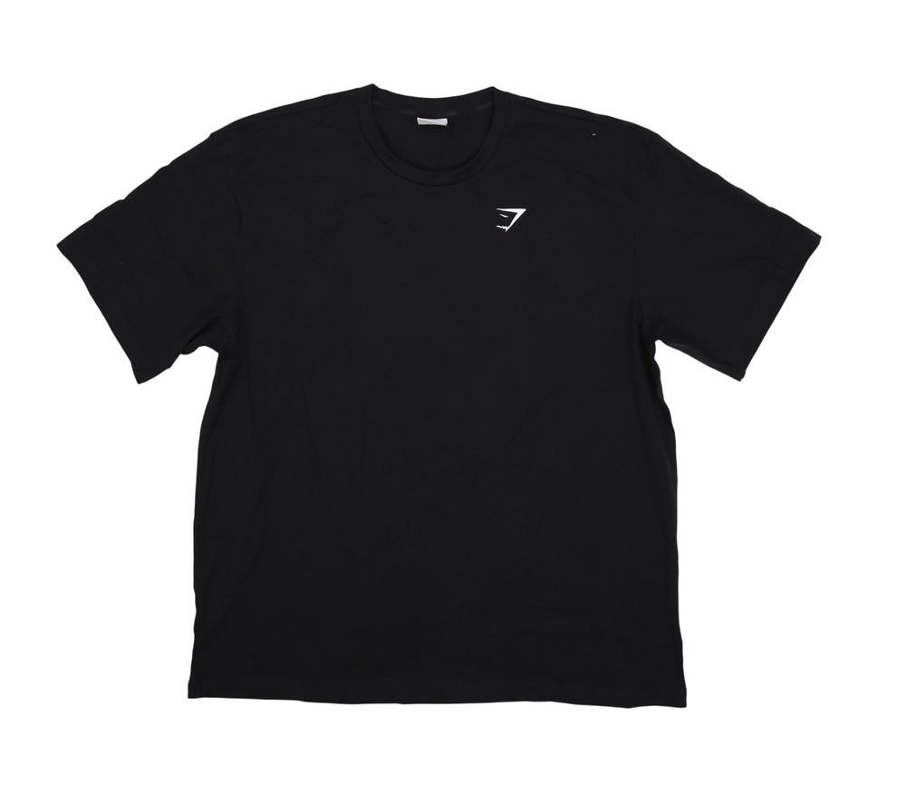 Gymshark Shirt Mens XL Black Cotton Stretch Short Sleeve Athletic Tee Top