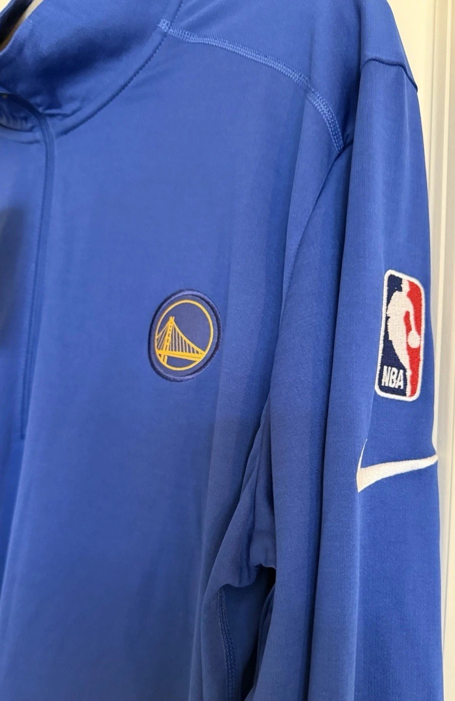 Nike NBA Golden State Warriors Logo Men’s 1/4 Zip Pullover Blue Sz XL NWT gallery