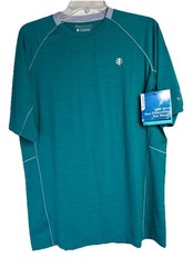 Coolibar Performance Tee Mens M UPF 50 Sun Protection Deep Teal Short Sleeve