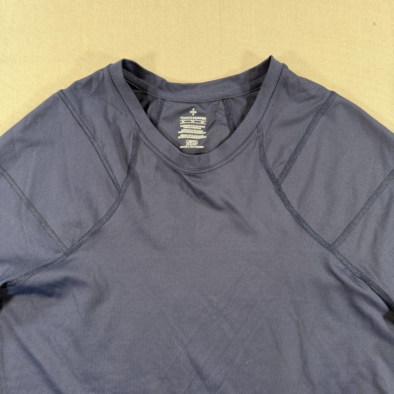 Tommie Copper Shoulder Support Compression Shirt Mens XL Navy Blue Short Sleeve gallery