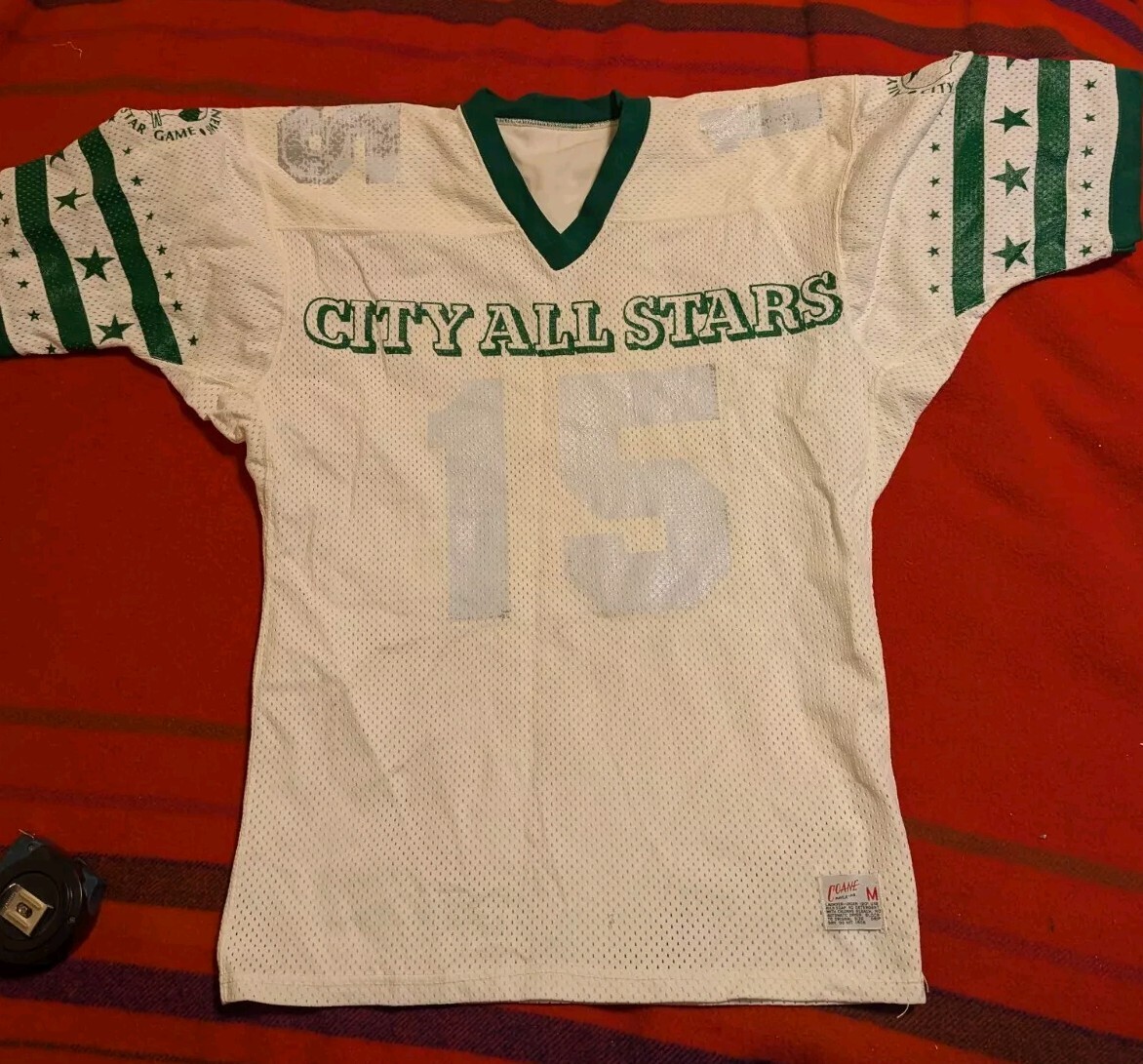 VINTAGE 60s 70s FOOTBALL JERSEY MENS COANE USA MADE M Daily News City All-Stars gallery