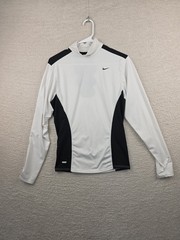 Nike Dri-Fit Men’s Mock Neck Long Sleeve Compression Shirt White and Black Large