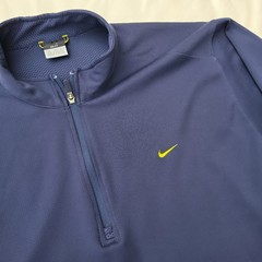 Nike Dri-FIT Quarter-Zip Pullover Navy Blue Yellow Size XXL