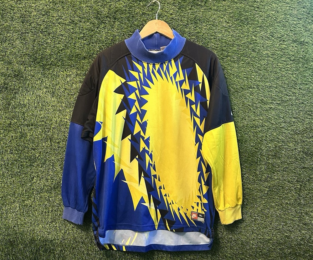 VTG Nike Team Sports Goalie Jersey XL Made in USA 90s Geometric Streetwear Y2K