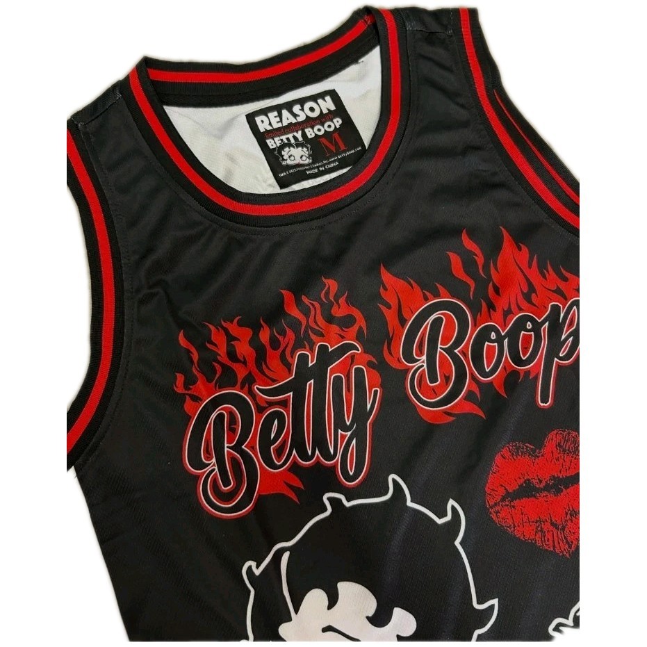 Reason X Betty Boop Boop Love Basketball Jersey Black-Red Size XL gallery