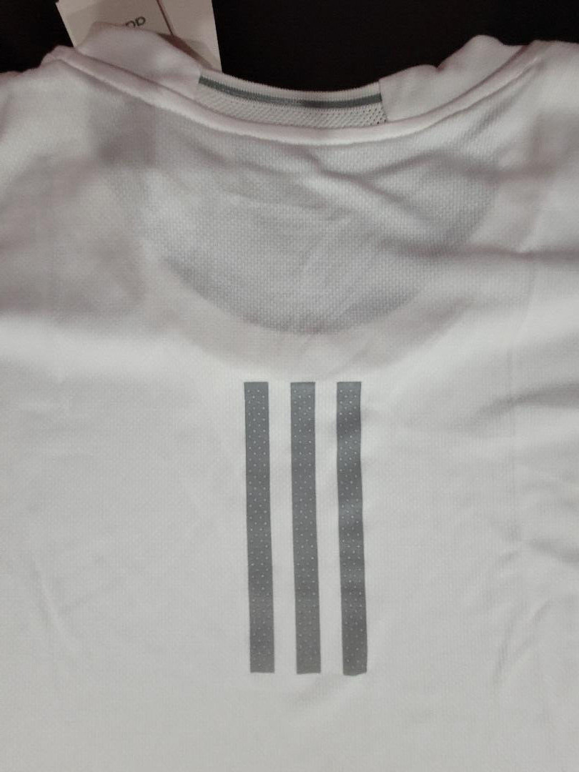 ADIDAS Men's White Own The Run Moisture-Wicking Reflective Running T-Shirt 3XL gallery