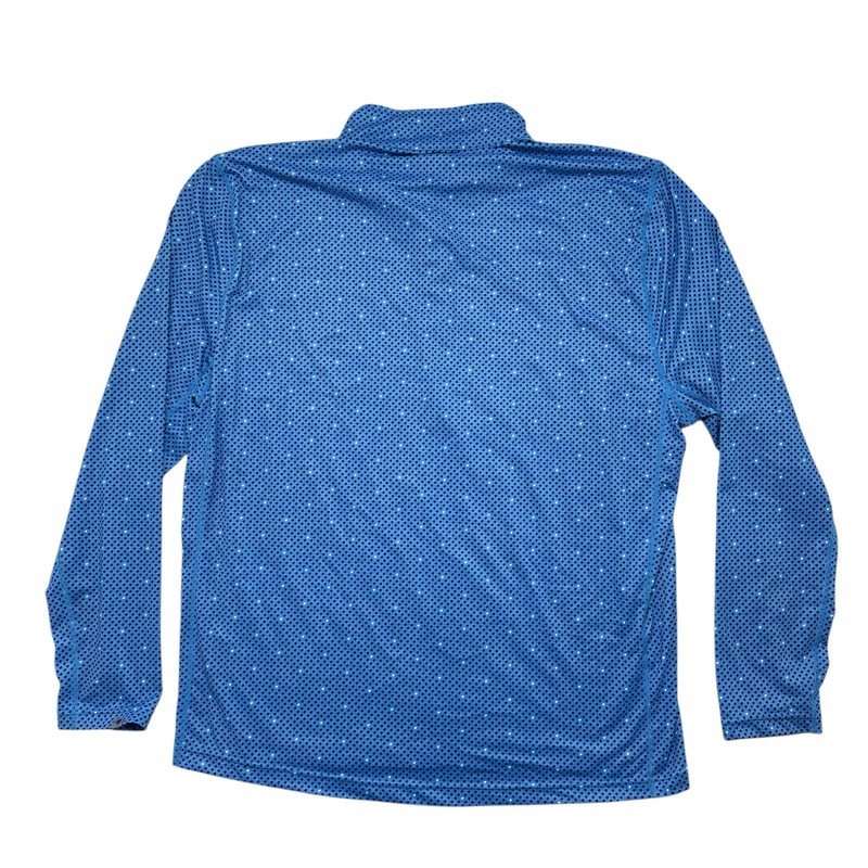 1764 Blue Arrow Print 1/2 Zip Long Sleeve Collared Shirt Size Large Mens Golf gallery