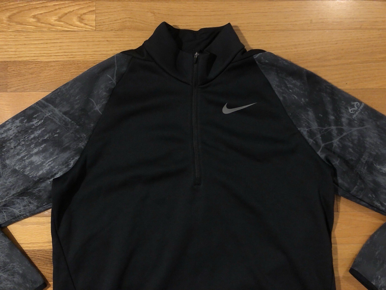 New L Nike RealTree Sample Therma 1/4 Zip Pullover Black AJ7330-010 Men gallery