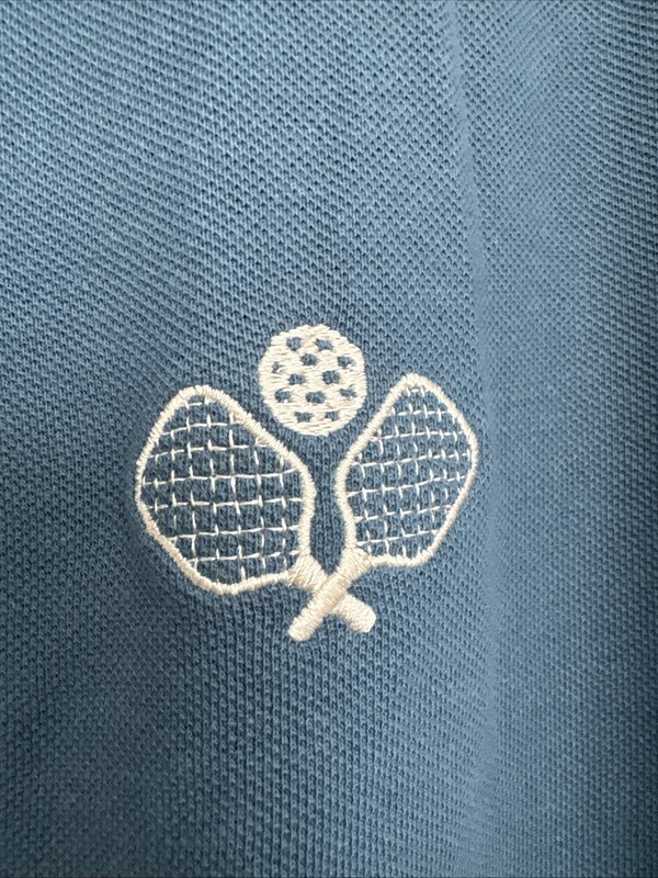 NWT Crane Pickleball Polo Shirt XL Mens Blue Embroidered Cotton Blend gallery