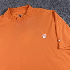 Clemson Nike Golf Shirt Mens L Mock Neck Performance Training Blade Collar Tiger