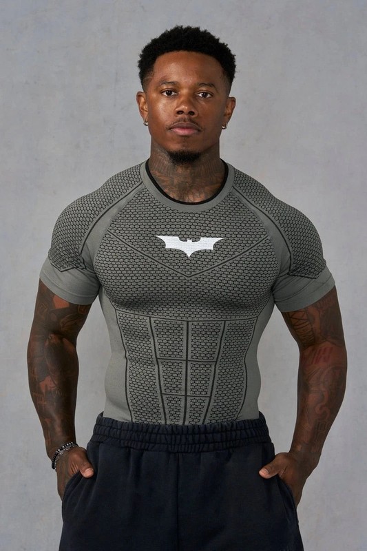 *IN HAND* YoungLA 4259 Batman Compression Tee Grey Green Size S Small AUTHENTIC gallery
