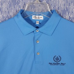 Peter Millar Summer Comfort Polo Shirt Mens Large Performance Golf Solid Blue