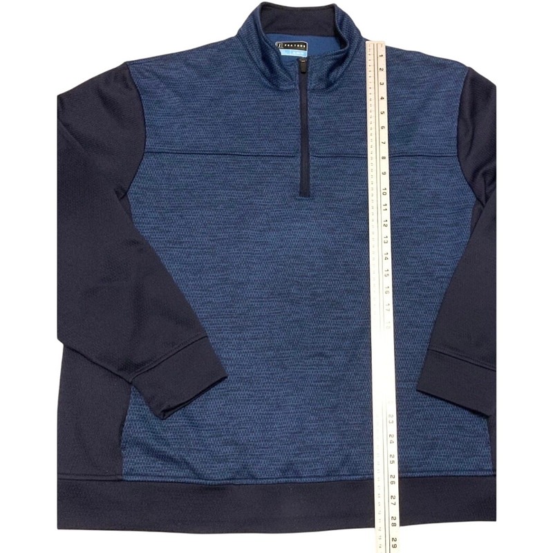 PGA Tour Mens Golf Shirt 2 Tone Blue Sz. XL Quarter Zip Pullover Pockets Sweater gallery