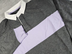 Jambys Hugby Rugby Unisex 3XL Gray and Lavender Long Sleeve Collared Shirt