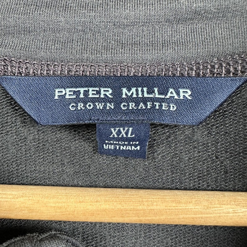 Peter Millar Merino Wool Pullover Excursionist Mens 2XL Gray Quarter Zip Golf gallery
