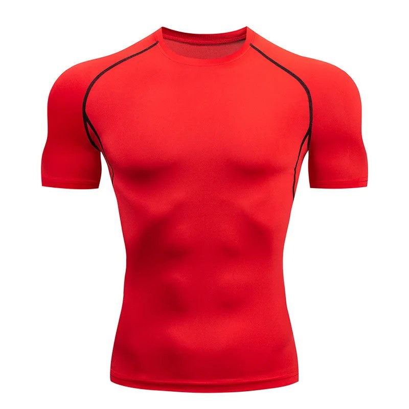 Men Compression Running T Shirt Fitness Tight Short Sleeve Tshirt Training