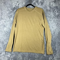 DRIFIRE Shirt Mens L Brown Long Sleeve Dri-Release Athletic Crewneck Made USA