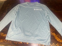 GILLZ GEAR Mens Performance Long Sleeve Shirt Large Blue Swordfish Logo