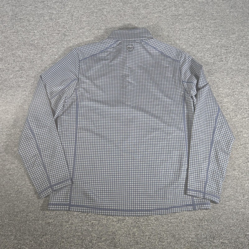 Vineyard Vines Jim Nantz Pullover Mens Medium Blue Houndstooth 1/4 Zip gallery