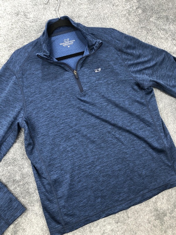Vineyard Vines Performance Pullover Mens Medium Blue Quarter Zip Long Sleeve gallery