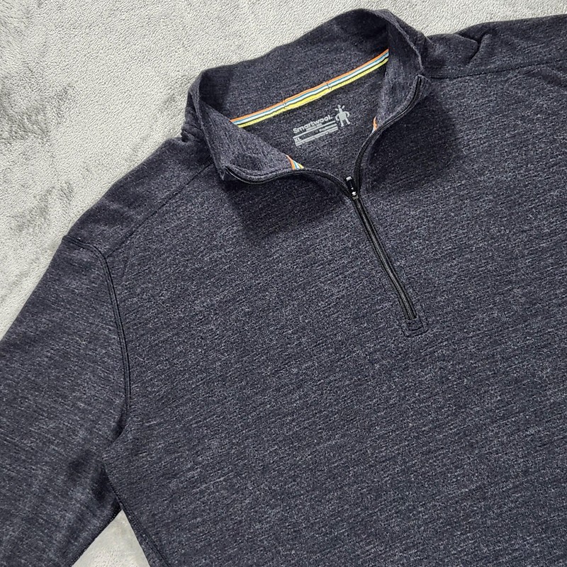 Smartwool Merino 250 Pullover Mens XL Gray 1/4 Zip Wool Base Layer Top gallery