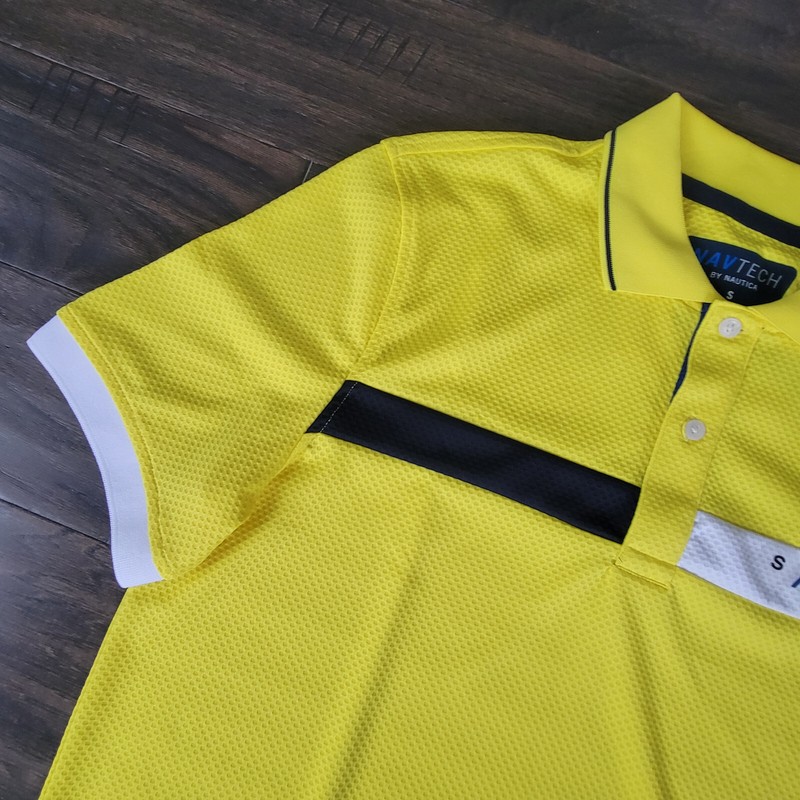 Nautica Men NavTech Activewear SS Polo Shirt Yellow Small New gallery