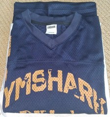 GYMSHARK ‘Mesh Oversized Graphic Football Jersey’ Men’s T-Shirt Blue S ***NWT***