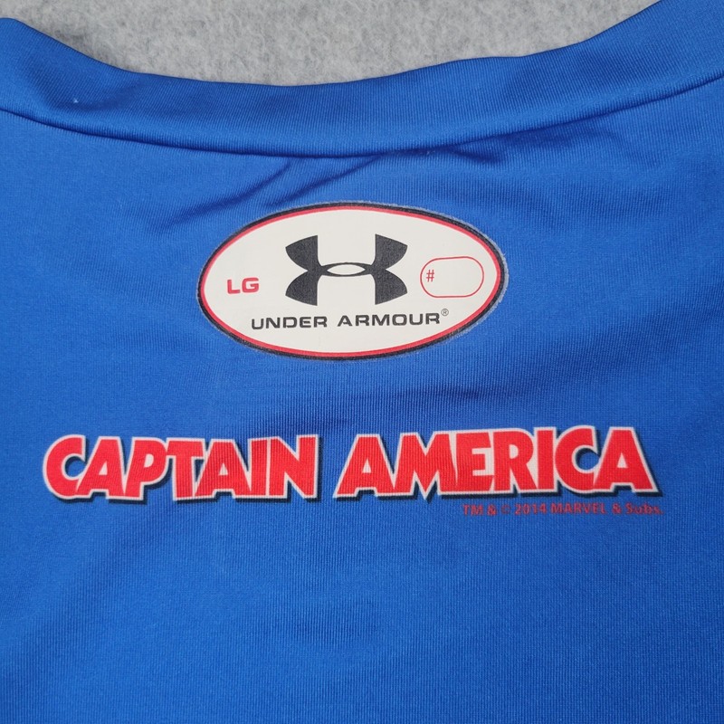Captain America Under Armor Compression Shirt Men Large MCU Marvel Alter Ego Gym gallery